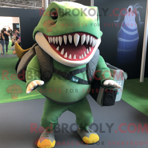 Mascotte de Megalodon vert...
