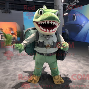 Mascotte de Megalodon vert...