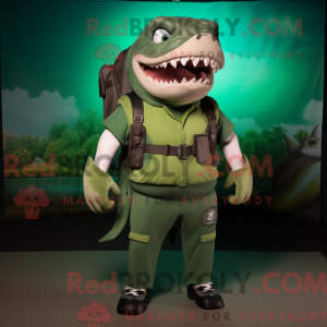 Green Megalodon mascot...