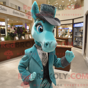 Teal Mare maskot kostume...