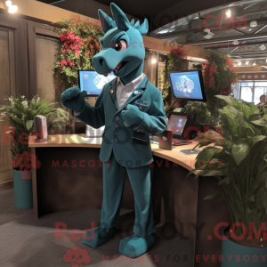 Teal Mare maskotdraktfigur...