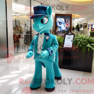 Teal Mare maskot kostume...