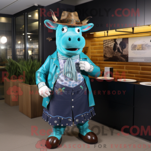 Turquoise Steak mascot...