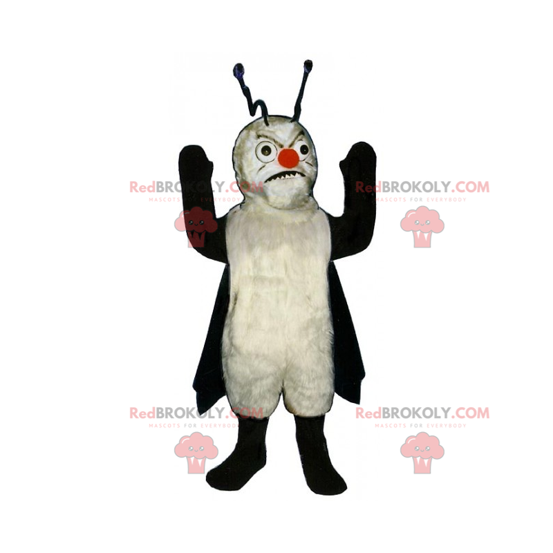 Angry insect mascot with cape and antennae - Redbrokoly.com