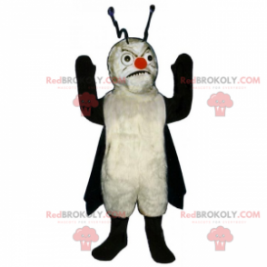 Angry insect mascot with cape and antennae - Redbrokoly.com