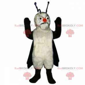 Mascote de inseto zangado com capa e antenas - Redbrokoly.com