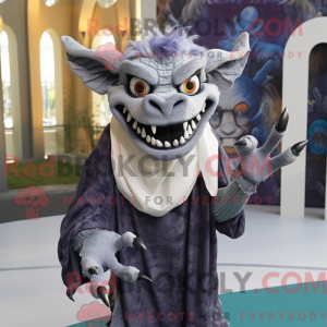 Grå Gargoyle maskot kostume...