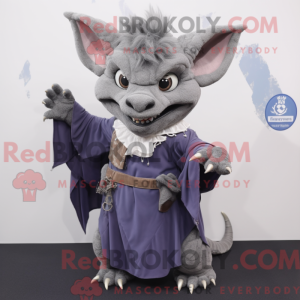 Grå Gargoyle maskot kostume...