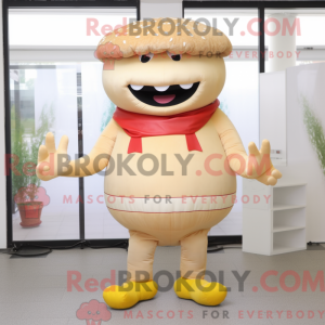 Beige Hamburger mascot...