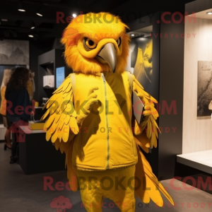 Gul Harpy maskot kostume...