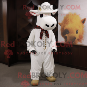 White Steak maskot kostume...