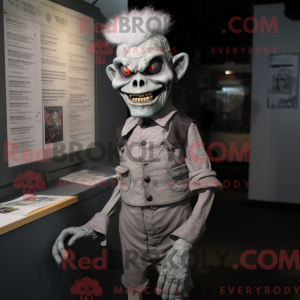 Grå Undead maskot kostume...