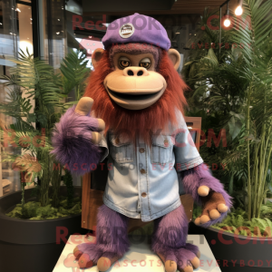 Lavendel orangutang maskot...