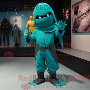 Postava maskota Teal Ninja...