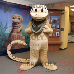 Beige Anaconda maskot...