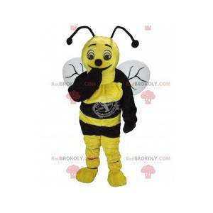 Mascotte d'abeille jaune et noire - Redbrokoly.com