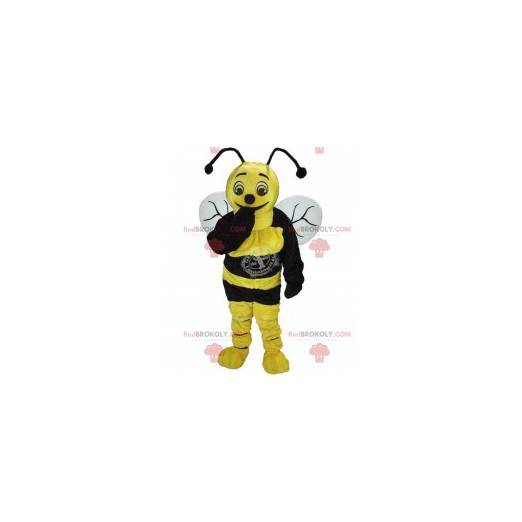 Mascote abelha amarela e preta - Redbrokoly.com