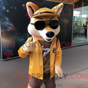 Gold Dingo-maskot drakt...