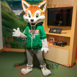 Green Fox-maskotdraktfigur...