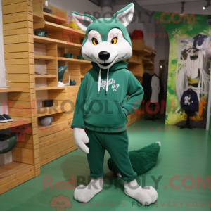 Green Fox mascot costume...