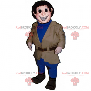 Mascotte de personnage en manteau - Redbrokoly.com