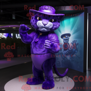 Lilla Jaguar maskot kostume...