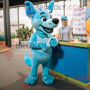Cyan Dingo-maskotdraktfigur...