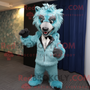 Cyan Hyäne Maskottchen...