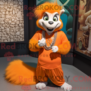 Orange Skunk maskot kostume...