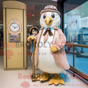 Mascotte de pingouin beige...