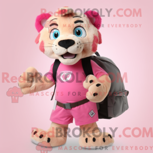 Pink Smilodon maskot...