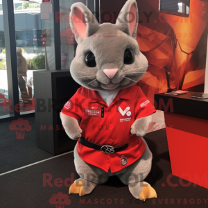 Rød Chinchilla maskot...