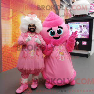 Pink Biryani maskot kostume...
