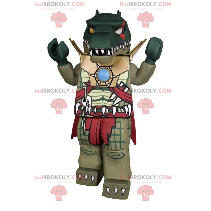 Lego character mascot - Crocodile in armor - Redbrokoly.com