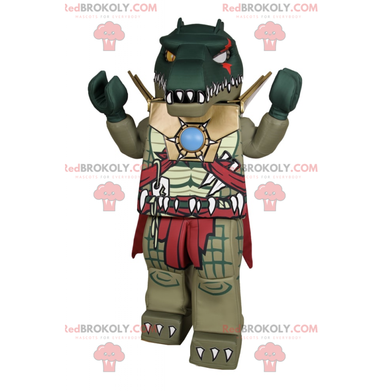 Mascotte de personnage Lego - Crocodile en armure -