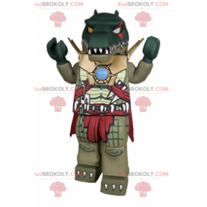 Lego-karaktermascotte - Krokodil in harnas - Redbrokoly.com