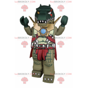 Mascote do personagem Lego - Crocodilo em armadura -
