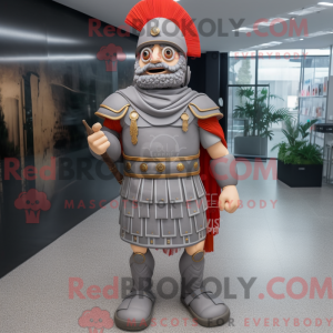 Grå romersk soldat maskot...