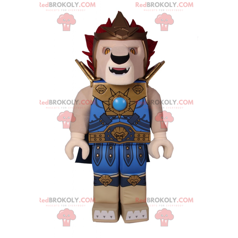 Lego karakter maskot - løve i rustning - Redbrokoly.com