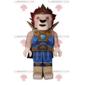 Maskotka postaci Lego - lew w zbroi - Redbrokoly.com
