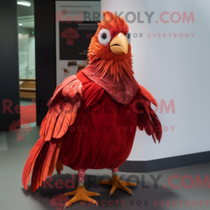 Rød Fasan maskot kostume...