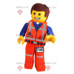 Mascotte de personnage Lego - Ouvrier - Redbrokoly.com