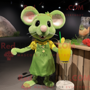Mascotte de souris vert...