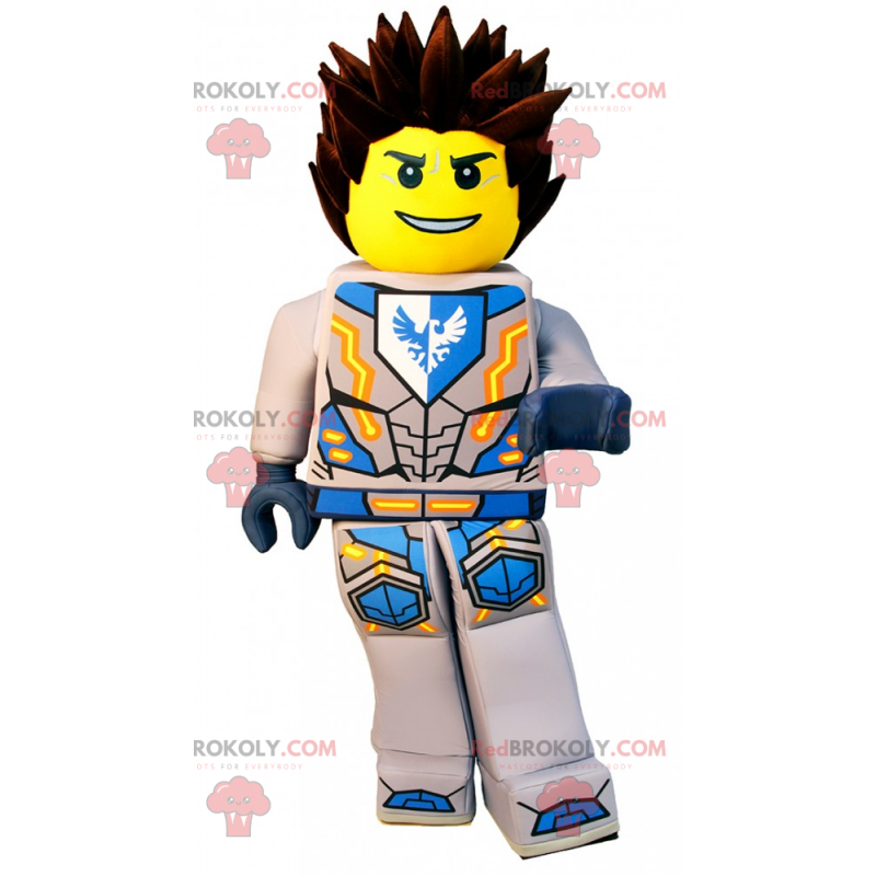 Mascota del personaje de Lego en armadura - Redbrokoly.com