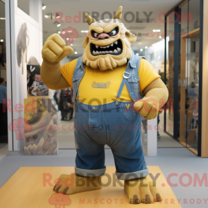Gold Ogre-maskotdraktfigur...