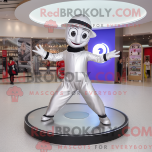 Sølv Acrobat maskot kostume...