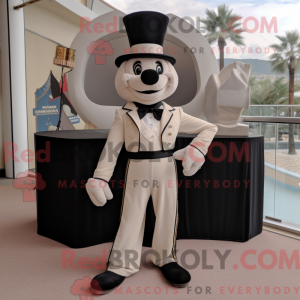 Fantasia de mascote de acrobata bege com smoking e cachecóis - Mascotes acrobatas - REBROKO_258488 - RedBrokoly.com