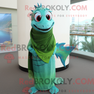 Grøn Barracuda maskot...