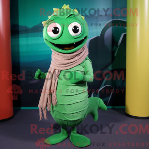 Grøn Barracuda maskot...