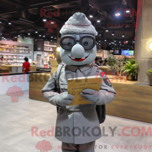 Grå soldat maskot kostume...